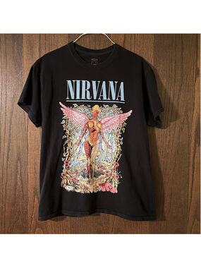 Nirvana Forest In Utero T-Shirt Concert Black Tee Sz M